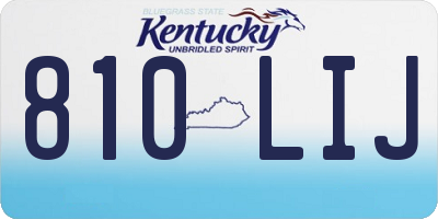 KY license plate 810LIJ