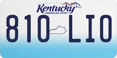 KY license plate 810LIO