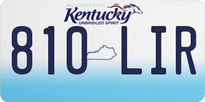 KY license plate 810LIR