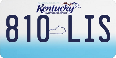 KY license plate 810LIS