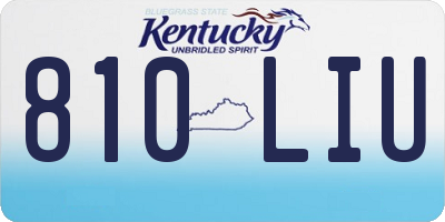 KY license plate 810LIU