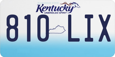 KY license plate 810LIX