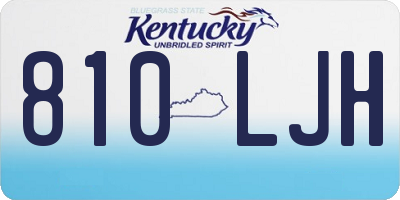 KY license plate 810LJH