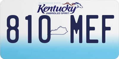 KY license plate 810MEF