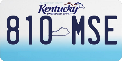 KY license plate 810MSE