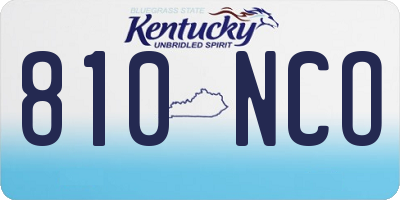 KY license plate 810NCO