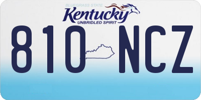 KY license plate 810NCZ