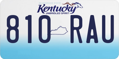 KY license plate 810RAU