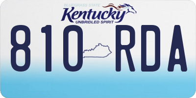 KY license plate 810RDA