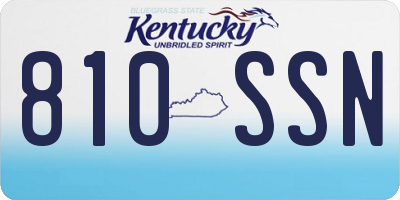 KY license plate 810SSN