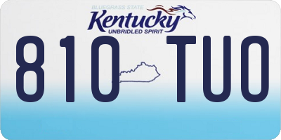 KY license plate 810TUO
