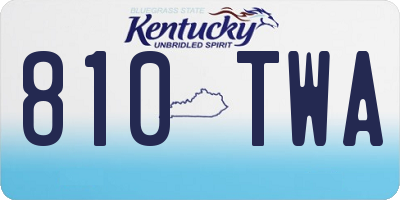 KY license plate 810TWA