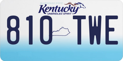 KY license plate 810TWE