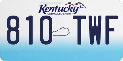 KY license plate 810TWF