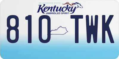KY license plate 810TWK