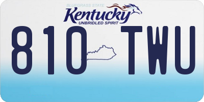 KY license plate 810TWU