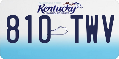 KY license plate 810TWV
