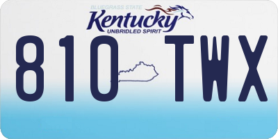 KY license plate 810TWX