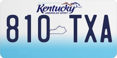 KY license plate 810TXA