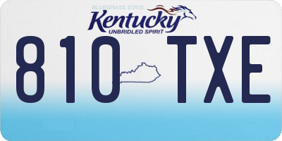 KY license plate 810TXE