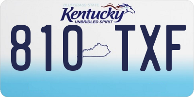 KY license plate 810TXF