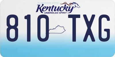 KY license plate 810TXG