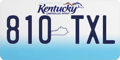 KY license plate 810TXL