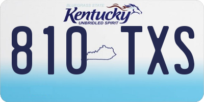 KY license plate 810TXS