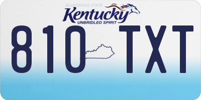 KY license plate 810TXT