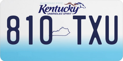 KY license plate 810TXU