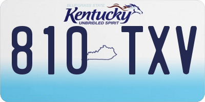 KY license plate 810TXV
