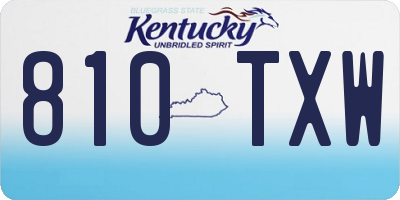 KY license plate 810TXW