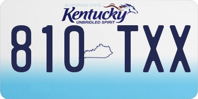KY license plate 810TXX