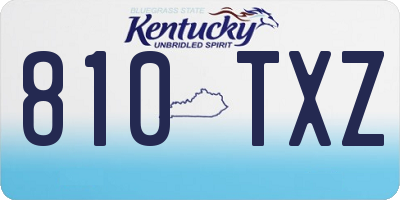KY license plate 810TXZ