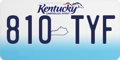 KY license plate 810TYF