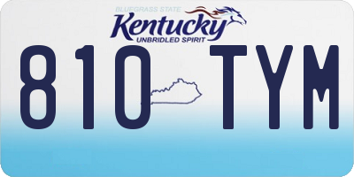 KY license plate 810TYM