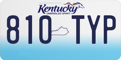 KY license plate 810TYP