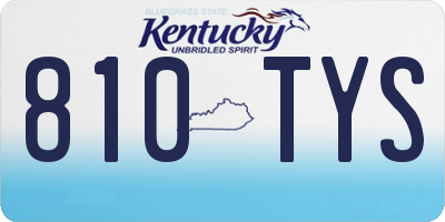 KY license plate 810TYS