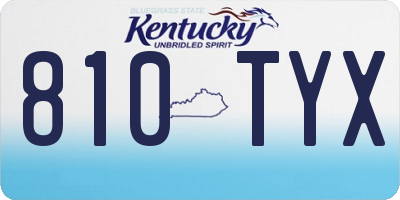 KY license plate 810TYX