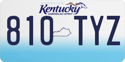 KY license plate 810TYZ