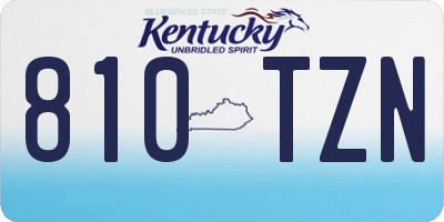 KY license plate 810TZN