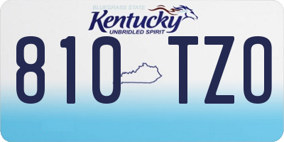 KY license plate 810TZO