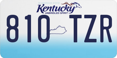 KY license plate 810TZR
