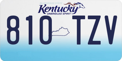 KY license plate 810TZV