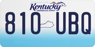 KY license plate 810UBQ