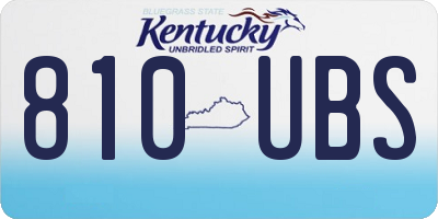 KY license plate 810UBS