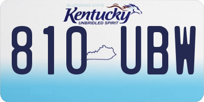 KY license plate 810UBW