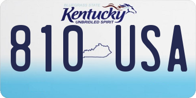 KY license plate 810USA