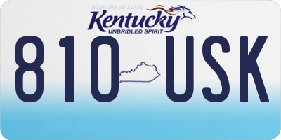 KY license plate 810USK