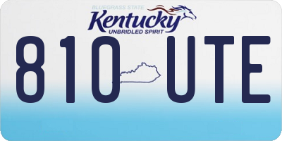 KY license plate 810UTE